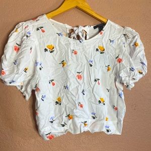 Forever 21 floral crop blouse
